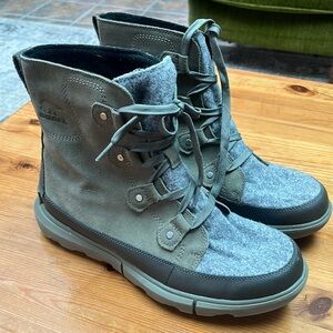 Sorrel Explorer Next Joan Waterproof Lace up Boots Olive Green Women’s Size 12
